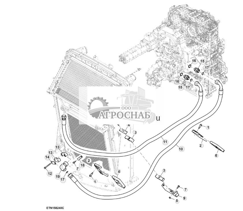 Трубопроводы маслоохладителя, двигатель объемом 15 L (804360 - ) - ST892179 679.jpg